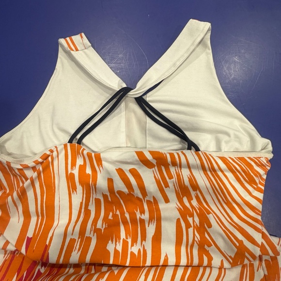Title Nine XL Swirl print Dress Orange Pink stretch active strappy athletic bra - Picture 8 of 11